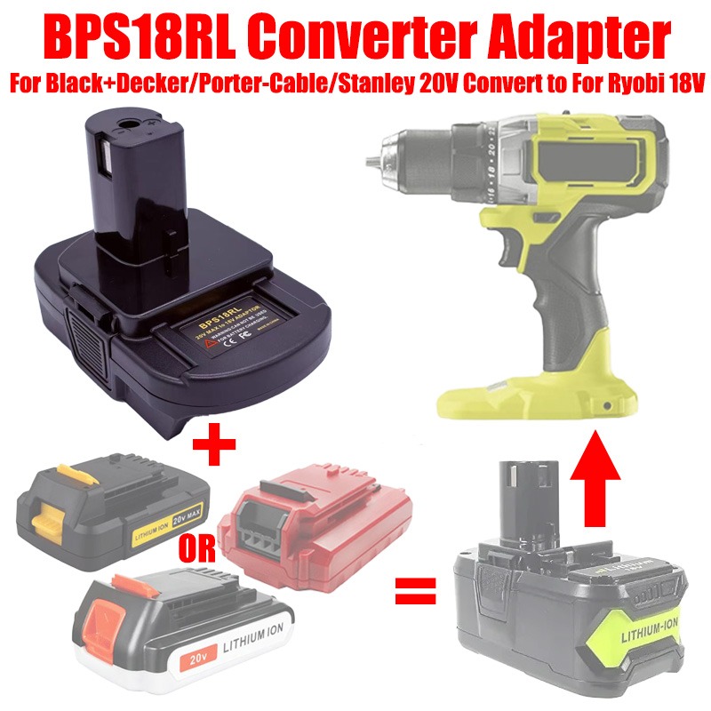 ALASICKA Battery Adapter BPS18 - Black+Decker Tool Cordless 评论和价格